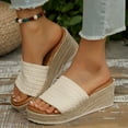 thumbnail image 2 of YLYL Espadrilles Platform Wedge Sandals for Women Open Toe Slip on Comfortable Dressy Summer Beach Sandals, 2 of 9