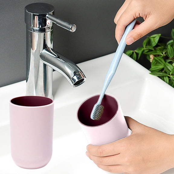 Toothbrush Holder for Couple, Reusable Plastic Bathroom Organizer Cup with Holder, Large Capacity Toothbrush Stand for Dorm Room Essentials, Set of 1
