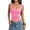 Pink, variant on Minjewel Women's Tank Tops Casual Stylish Slim Fit Sleeveless Metal Eyelets Square Neck for Summer Night Beach,Black L