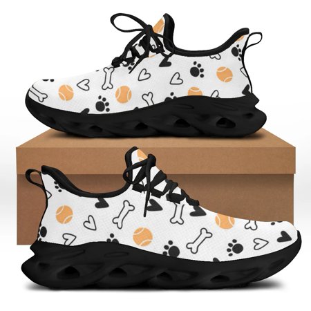 

Cute Pet Footprint Print Women Mesh Swing Sneakers Breathable Lace Up Platform Shoes For Ladies Casual Zapatillas