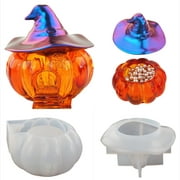 Lanhui Halloween Pumpkin Shaped Box Silicone Mold With A Witch Hat Shaped Lid Mold