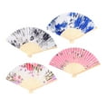 thumbnail image 2 of Handheld Floral Folding Fans, Practical Cooling Collapsible Folding Hand Fan  for Outdoor for Tea Parties for Wall Decorations, 2 of 7