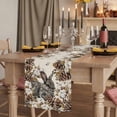 thumbnail image 2 of Table Runners 70 Inches Long Dress Scarves, Grey Rabbits Farmhouse Coffee/Dining/Kitchen Table Decor, Holiday Table Runner, Pine Cones Brown Plants Rustic Leaves Vintage 13x70 Inch, 2 of 9