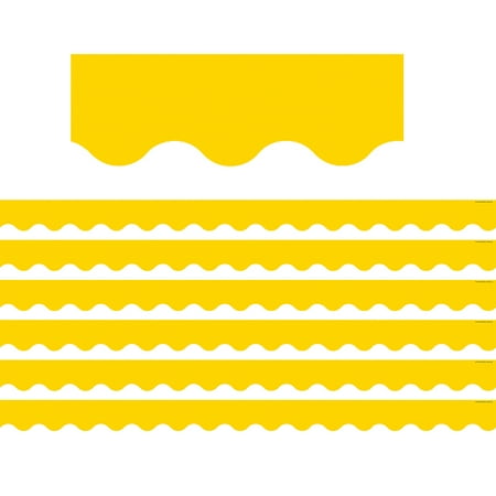 UPC: 0194629064144 | Teacher Created Resources Yellow Gold Scalloped Border Trim  35 Feet Per Pack  6 Packs