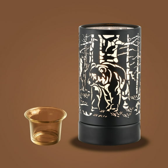 7" Touch lamp/Oil burner/Wax warmer-Black Bear Family by Peterson Housewares  Artwares