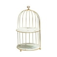 thumbnail image 4 of Cosmetics Iron Storage Rack Jewelry Bathroom Makeup Holder Dessert Display Stand white gold 2 tier, 4 of 9