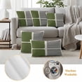 thumbnail image 6 of Sage Green Outdoor Waterproof Pillow Covers, Modern Painting Farmhouse Striped Abstract Art Decorative Square Throw Pillowcase Sofa Cushion Sham for Patio/Couch/Chair, 18"x18" 2 Pack, 6 of 8