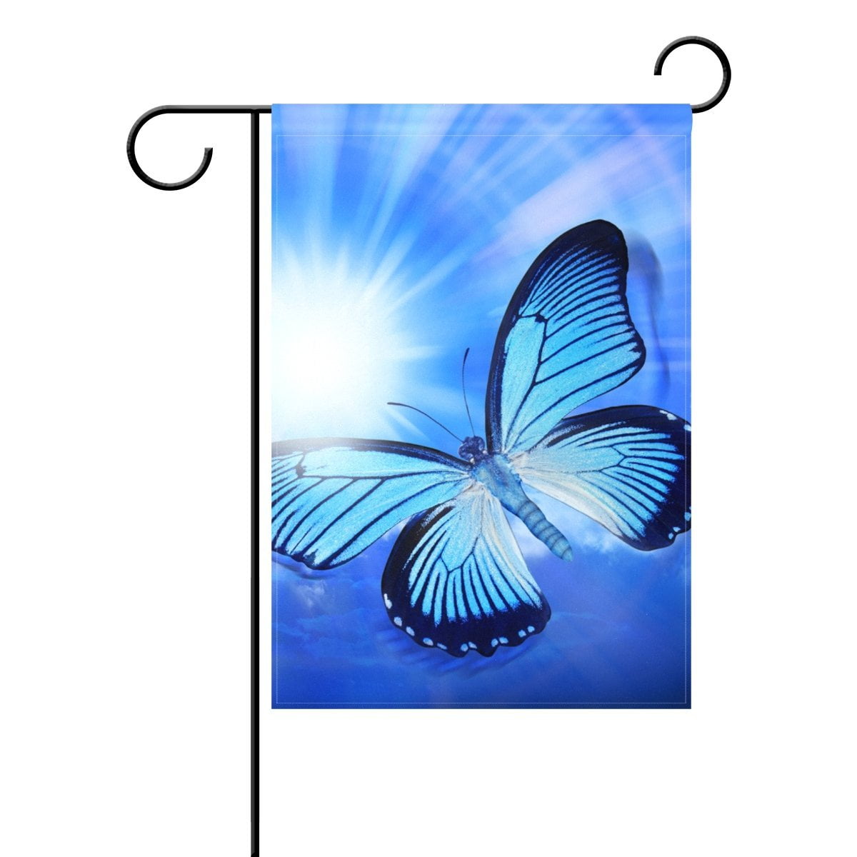 POPCreation Butterfly Garden Flag Summer Ocean Sea Sunset 28x40 inches