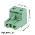 thumbnail image 4 of Unique Bargains 15Pcs AC300V 15A 7.62mm Pas 2P Plat Angle Aiguille Siège Insert-dans Terminal PCB, 4 of 4