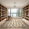 thumbnail image 2 of ODIKA 9'x12' Washable Area Rug Letter Abc Tone Geometric Border Classroom Childcare Alphabet Flowing Dynamic for Master Suite, California King, Under Bed, Non-Shedding, Easy Care, 2 of 7