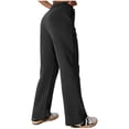 thumbnail image 4 of FRSASU Women's Solid Sweatpants Tall Baggy High Waisted Sweats Pants Athletic Long Straight Leg Trousers with Pockets Black, 4 of 7