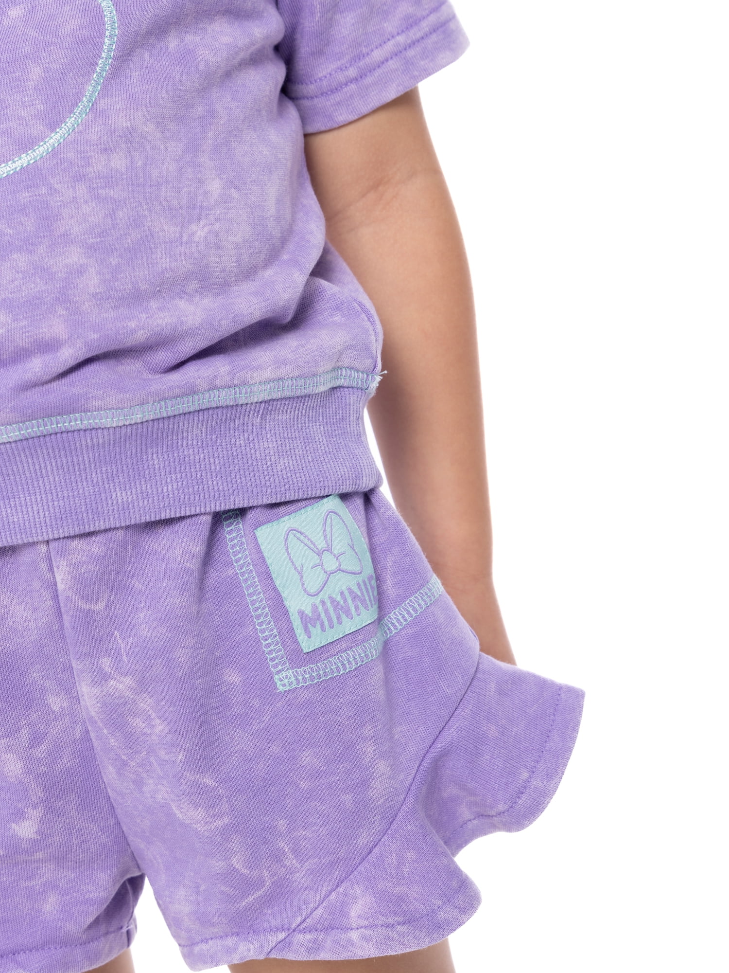 Minnie Mouse Toddler Girls' Embroidered Graphic Top and Ruffle Shorts Set, 2-Piece, Sizes 12M-5T