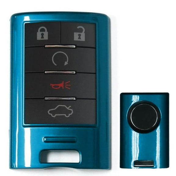 Exact Fit Gloss Metallic Blue Smart Remote Key Fob Shell For Cadillac ATS CTS DTS XTS Escalade or Chevrolet C7 Corvette, etc