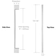 thumbnail image 5 of Cauldham 5 Pack Solid Kitchen Cabinet Pulls Handles (9" Hole Centers) - Modern Thin Profile Drawer/Door Hardware - Style M255 - Polished Chrome, 5 of 5