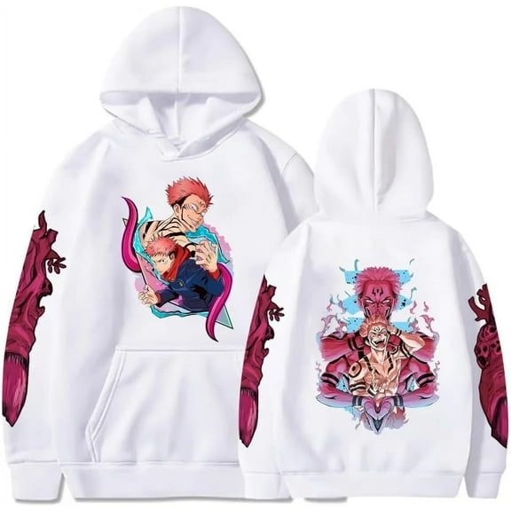 Itadori Yuji Hoodie Oversized Fall/Winter Fleece Sweatshirt Men's Women's Long Sleeve Pullover