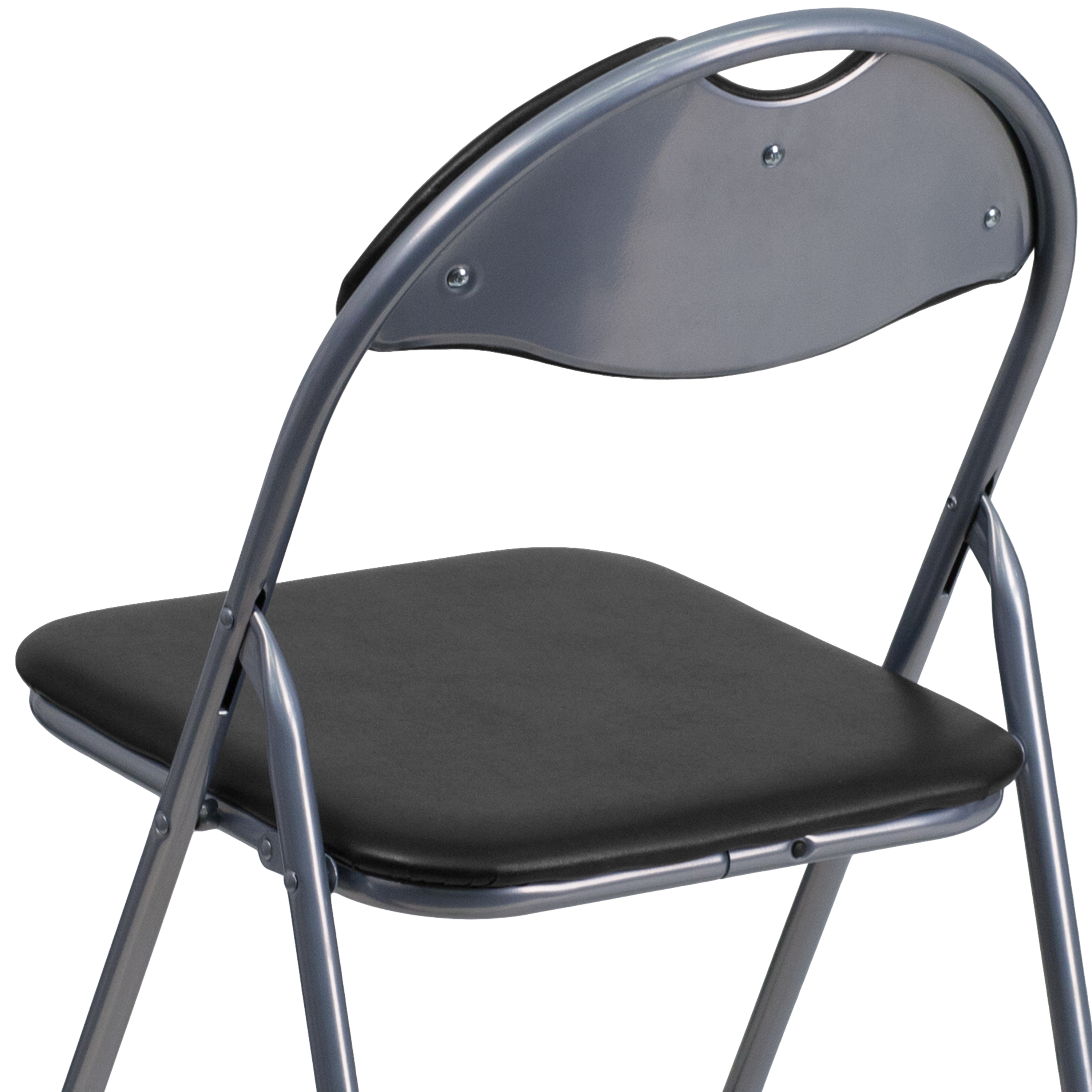 Flash Furniture HERCULES Series Black Vinyl Metal Folding Chair with Carrying Handle - image 3 of 13