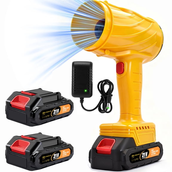 Turbojet blower, 20,000 RPM electric wireless hair dryer, 21V 2.0AH battery jet drying blower, high-pressure air blower, jet blower car dryer, handheld snow blower, home and outdoor, blowing fallen l