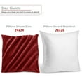 thumbnail image 3 of Nestl Velvet Throw Pillow Covers Solid Square Soft Decorative Pillow Cover for Sofa, 22" x 22", Cherry Red, Pack of 2, 3 of 8