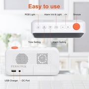 XREXS Super Loud Alarm Clock for Bedroom, Heavy Sleepers Adults, 3 Alarm Types, RGB Dynamic Color Changing, Bedside Digital Clock for Teens & Kids, with Snooze, LED Atmosphere Light, USB Charger