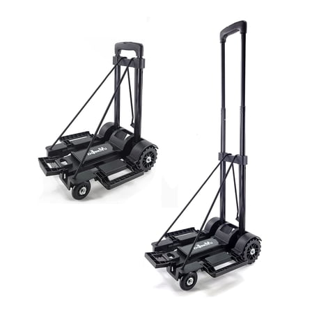 Folding Hand Truck Small Dolly,Foldable Utility cart with 4 Wheels & 2 Elastic Ropes,Foldable Dolly cart,Backpack Trolley,Luggage Platform Truck,Travel,Moving,Shopping,Small,Lightweight for Women