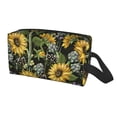 thumbnail image 2 of Goofa Sunflowers Printed Toiletry Bag with Handle,Large Capacity Travel Makeup Cosmetic Bag for Women, Carry on Airport Airline Compliant Bag, 2 of 9