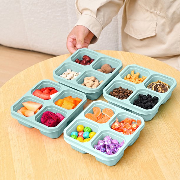 4 Compartimento Servicio Servicio de la bandeja Microondas y lavavajillas Contenedor de almacenamiento de alimentos seguro BPA Lunch Lunch Box para viajes Picnic Party
