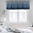 thumbnail image 3 of 2 Pack Navy Blue Valance for Window Gradient Diamond Plaid Kitchen Valance Rod Pocket Short Curtain Topper Decorative Window Treatment for Living Room Bedroom 42"x12", 3 of 8