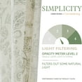 thumbnail image 4 of Curtainking Floral Curtains Linen Farmhouse Curtains for Living Room 84 inch Country Curtains Grommet Top Semi Sheer Curtains Light Filtering 2 Panels Green on Beige, 4 of 10