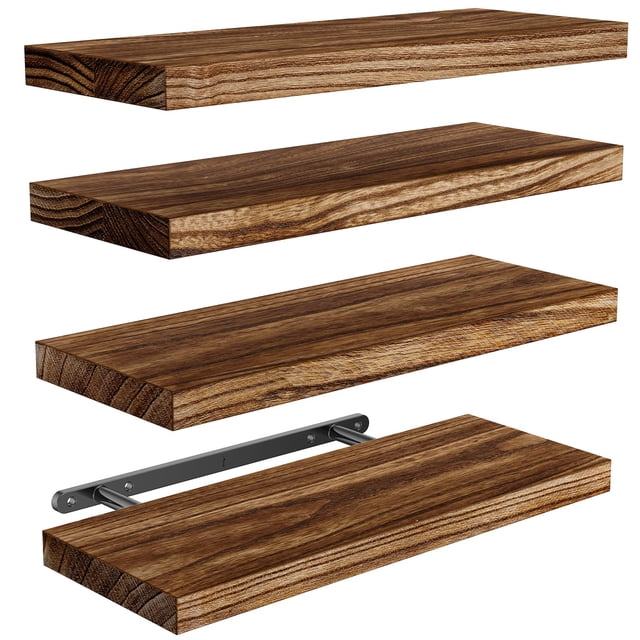 Juego de 4 Repisas Flotantes AMADA HOMEFURNISHING de Madera de Paulownia