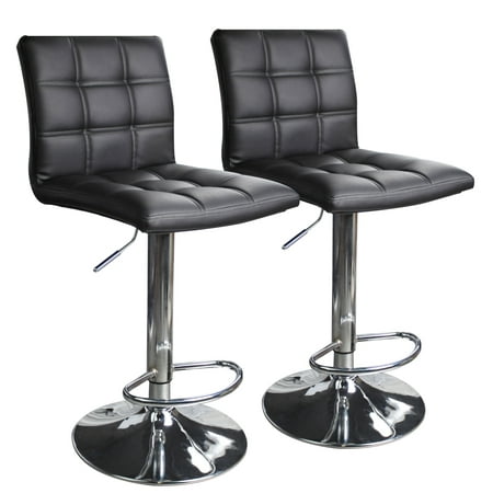 Adjustable Swivel Bar Stools Hydraulic Chair Bar Stools, Set of 2