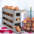 thumbnail image 5 of Rodillo de huevos automático de 4 capas contenedor de 30 huevos caja de almacenamiento de huevos bandeja de plástico para refrigerador armario de cocina ahorro de espacio, 5 of 5