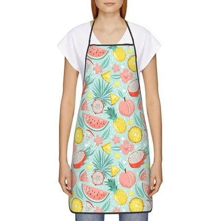 

Goofa Bib Apron Unisex Aprons Adjustable Waterdrop Resistant Cooking Kitchen Apron for Chef Bright Peach Pattern Apron Bulk