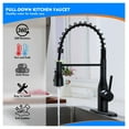 thumbnail image 3 of Pull Down Kitchen Faucet with Deck Plate, 360 Swivel Single Handle Stainless Steel Sink Faucet - 3 Spray Modes, Durable Lead-Free Finish, 3 of 9