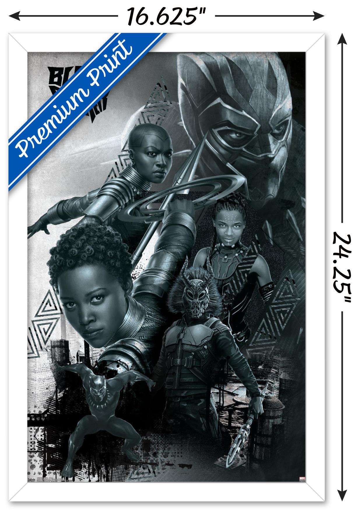 Marvel Cinematic Universe - Black Panther - Group Wall Poster, 14.725" x 22.375", Framed