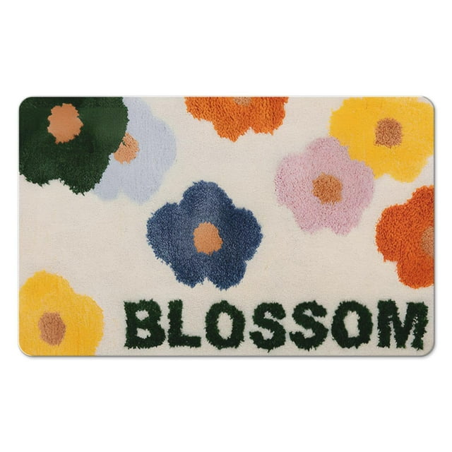 Upgrade Your Spa Experience Luxurious Medallion Floral Bath Rug, 20x32 inch, Quick Dry & Absorbent