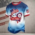 thumbnail image 2 of Men's Patriotic Sports Fan T Shirt Casual Fit Short Sleeve Crewneck T Shirts Top for Independence Day Daily Casual Wear, 2 of 3
