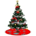 thumbnail image 4 of GZHJMY Snowflakes On Red Christmas Tree Skirt 30" for Indoor Outdoor Holiday Party Office Store Cupboard Decoration, 4 of 5