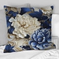 thumbnail image 2 of Designart "Cobalt Blue Foliage: Victorian-inspired Pattern III" Floral Printed Throw Pillow, 2 of 5