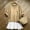 #0018-Khaki, variant on Puyaiuu Womens 2 Piece Outfit Oversized Roll Sleeve Top Ruffle Hem Mini Dress Casual Beach Matching Set Gray S Gift