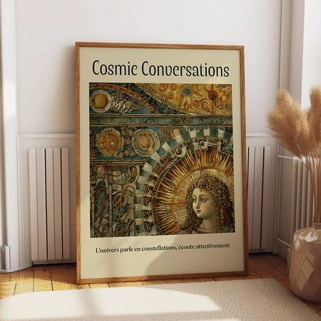Celestial Angel Print – Antique Mosaic Astrology Wall Decor - Cosmic Renaissance Wall Art Wall Art, Modern Wall Decor, 8x12 UNFRAMED