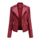 thumbnail image 1 of Pntutb Mujeres Señoras Solapa Motor Chaqueta Abrigo Cremallera Biker Short Punk Cropped Tops Liquidación Pntutb Pntutb-3333, 1 of 6