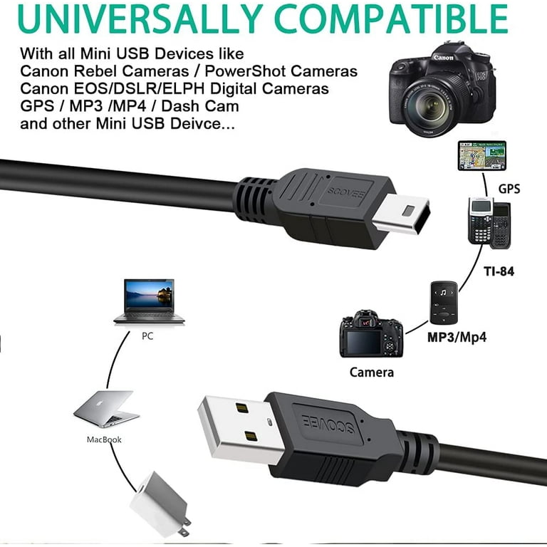 Interface Cable For Canon Rebel T7 Canon USB Cable Cord For Rebel