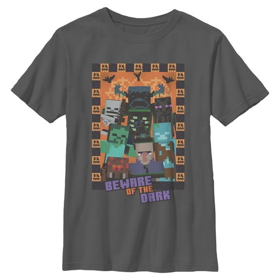 Boys Minecraft Halloween Beware of the Dark T Shirt