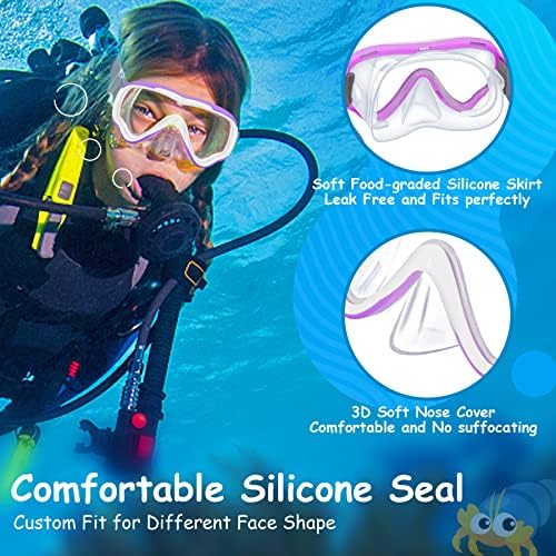 Vvinca Kids Swim Goggles with Nose Cover, Purple photo 8