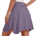 thumbnail image 5 of Tqcoqu Women's Pleated Tennis Skirts Double Ruffle Athletic Skirt with 2 Pockets High Waisted Tummy Control Skorts,Purple,Women's S-XXL, 5 of 6