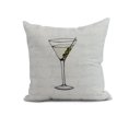 thumbnail image 2 of Simply Daisy, 26 x 26 inch, Martini Glass Text Fade Geometric Print Pillow, Coral, 2 of 2