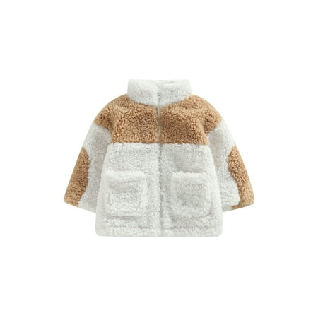 

Baby Boy Girl Fleece Jacket Coat Zip Up Faux Fur Sherpa Jackets Thicken Warm Winter Outwear Cardigan