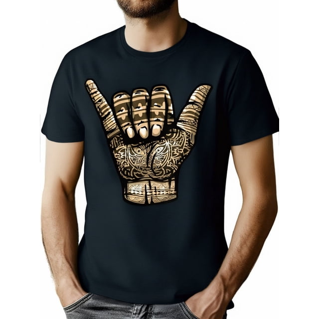 Camiseta con tatuaje tribal hawaiano, arte de mano Shaka polinesio, para hombre y mujer, ideal para deportes de ocio.