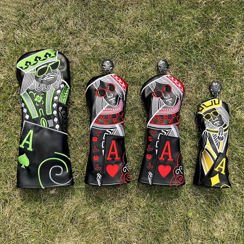 AMEYXGS Archery Golf Club #1/3/5 Wood Headcovers Driver Fairway Wood Cover PU Putter Head Covers
