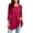 Burgundy, variant on Women's 3/4 Sleeve Tunic Tops Loose Fit Plus Size Blouses Casual Swing Shirts Brown Tee L